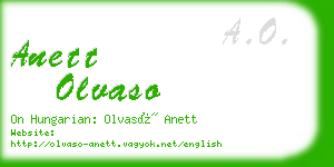 anett olvaso business card